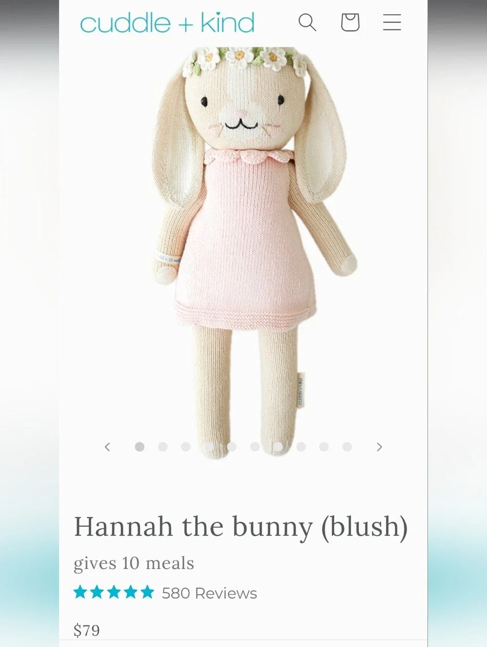 Cuddle And Kind Hannah The Bunny Stuffed Animal